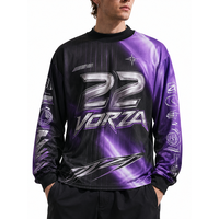 T-shirts de football personnalisés à faible MOQ avec logo, nom et numéro, en polyester, motifs imprimés, streetwear, manches longues, t-shirts de football