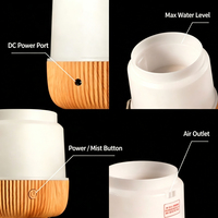 Diffuseur d'huiles essentielles aromathérapeutiques 100 ml au design imitation bois, humidificateur portable à brume froide avec lumière 7 couleurs