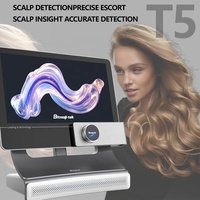 Nouveauté : Analyseur de cheveux et de cuir chevelu intelligent T5 AI avec analyseur en 8 langues et détecteur de follicules pileux
