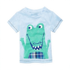 T-shirt graphique personnalisé pour enfants RIOLEAF, coton doux, manches courtes, col rond, style décontracté chic pour garçons, imprimé, tee-shirt d'été, écologique - Product Image 4