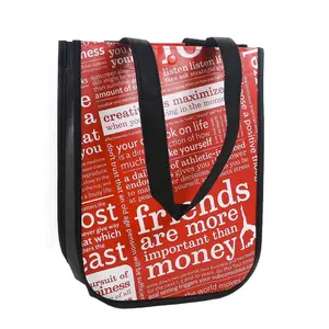 مخصصة الطباعة كبيرة حقيبة تسوق قابلة لإعادة الاستخدام القابلة لإعادة التدوير مغلفة NWPP حقيبة من القماش