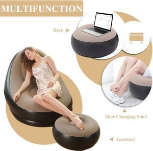 Sillón Inflable con Bomba de Aire Doméstica, Sofá Cama para Sala de Estar, Dormitorio, Viajes al Aire Libre, Campamento, Picnic - Product Image 4