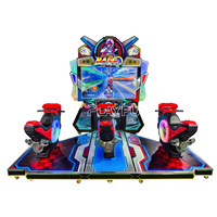 Simulateur de course de moto dynamique haute définition à monnayeur pour enfants, machine de jeu d'arcade 3 joueurs pour jeux d'amusement