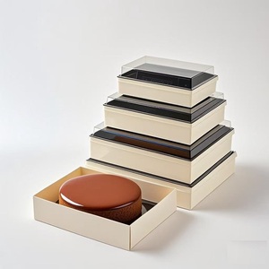 Caja de madera para tartas de queso <span class=keywords><strong>vascas</strong></span> con tapa transparente, para mousse, <span class=keywords><strong>tapas</strong></span>, postres, tiramisú, y otros postres de frutos secos, para envasado de pasteles. - Product Image 5