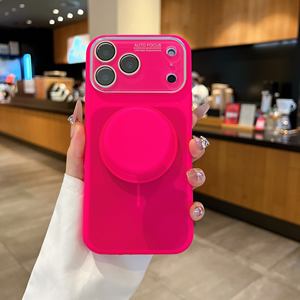 Funda Magnética de Silicona para Teléfono, Colorida, Resistente a Impactos, para 17/16/15/14/13 Pro Max, con Asa Fija - Product Image 3