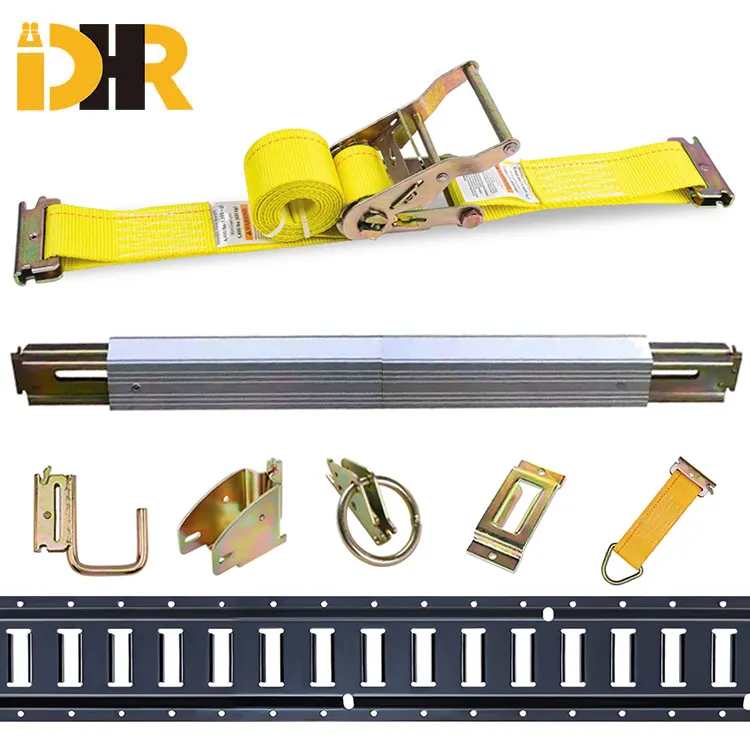 Wholesale 2 Inch Heavy Duty Polyester Enclosed E Track Ratchet Straps Tie Down Cargo Lashing Rail Load Bar Decking Beam