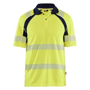 BLAKLADER - 359510133389XXXL Polo Hi-Vis con protección UV Hi-vis Amarillo/Azul Marino-EAN 7330509926680 ROPA DE TRABAJO DE 2017 - Product Image 1