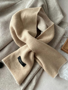 100% Wool <b>Scarf</b> Winter Warm Knit <b>Scarf</b> Fashion <b>Ladies</b> <b>Neck</b> Wrap Travel Outdoor Elegant Simple Knitted Narrow <b>Scarf</b> Daily Wear - Product Image 2