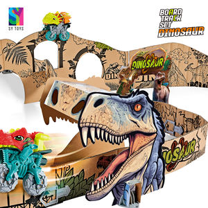 SY TOYS Neues Design Kinder-Dinosaurier Plastik-Schienenauto-Spielzeug Batteriebetrieben DIY Malen und Zeichnen Bausteine Schienenfahrzeug-Set Eisenbahn-Spielzeug - Product Image 3
