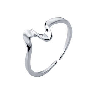 Genuine 925 Sterling <b>Silver</b> Plated Wave Minimalist Curved Band Modern Unisex Jewelry Handmade <b>Stacking</b> <b>Ring</b> Gift For Women Wear - Product Image 2