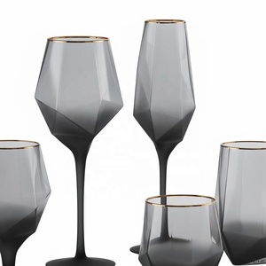 Conjunto de Taças de Vinho Verde Sunyo em Forma de Diamante para Vinho Tinto e Branco Extração de Palavras-Chave - Product Image 2