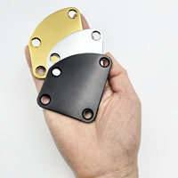 Plaque de cou de guitare chromée à 4 trous, couvercle de tige de réglage incurvée avec vis pour remplacement de guitare basse électrique