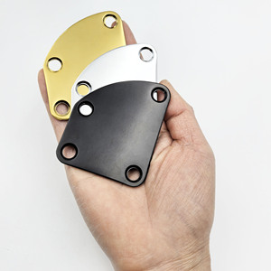Placa de cuello de guitarra cromada de 4 orificios, cubierta curva para barra de truss con tornillos para reemplazo de guitarra eléctrica/bajo - Product Image 4