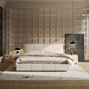 Yisi Modern King Double Size <strong>Pine</strong> Wood <strong>Frames</strong> Genuine Leather Upholstered Box Spring <strong>Bed</strong> with Stainless Steel for Bedroom Set - Product Image 2