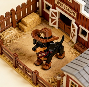 Cowboy Dachshund ABS Plastic <b>Building</b> Blocks 3D Pet <b>Model</b> 1:12 Scale DIY Assembly Toy Gift for Dog Lovers - Product Image 6