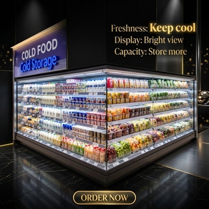 Frigorifero a cortina d'aria per angoli interni ed <span class=keywords><strong>esterni</strong></span>, attrezzatura di refrigerazione commerciale per esposizione in supermercati - Product Image 4