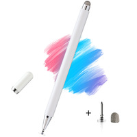 Stylet universel en plastique pour écran tactile 2-en-1, pointe de remplacement compatible avec iPad, iPhone, tablettes Android, ordinateurs portables Microsoft Surface