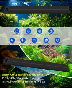 30cm 12inch Aquarium LED WRGB Marine Light Intelligent Touch Control Fish Tank Aquaculture Decoration Light With Bracket