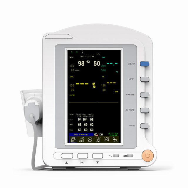 CMS5200 Hospital ICU Multipara Patient Moniteur Monitor with Touch Screen Vital Signs 7 Inch Thermometer NIBP SPO2 TEMP PR