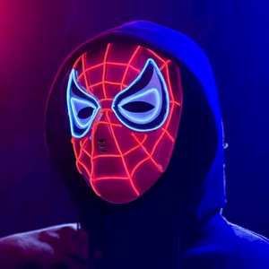 Máscaras LED para Fiestas, Nuevas Máscaras Luminosas de Héroes para Halloween, <span class=keywords><strong>Spiderman</strong></span> y Capitán América, Vengadores, <span class=keywords><strong>Flash</strong></span>, Hechas de Plástico (PC) - Product Image 3