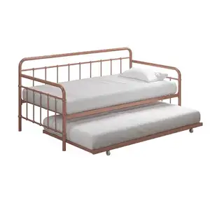 Hot Sale Luxus Multifunktions-Tages bett Indoor Trundle Metall Einzel betten mit ausziehbarem Bett zum Verkauf