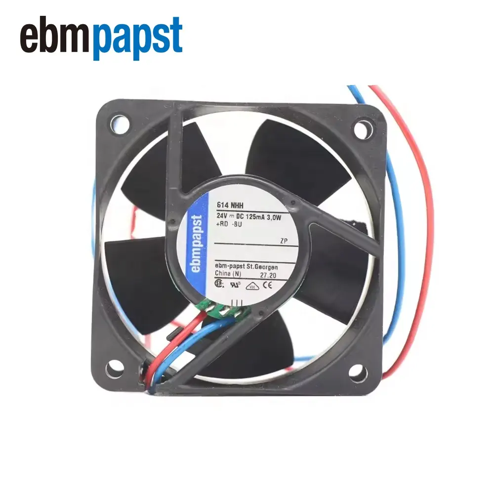 Ebmpapst 614NHH 6025 60 x 60 x 25mm 6cm 24 V DC 56m3/h 6850rpm Ball Bearing Inverter Axial Cooling Fan