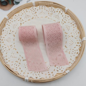 Cinta Elástica de Nailon Delgada con Diseño de Flores de Encaje Rosa, Ancho Personalizado, para Ropa, Sujetadores y Lencería, Venta al Por Mayor - Product Image 5