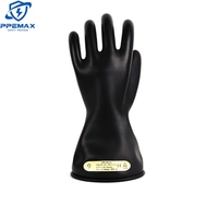 Gant de protection d'électricien isolé de taille de couleur OEM 500V MAX AC diélectrique gants électriques basse tension