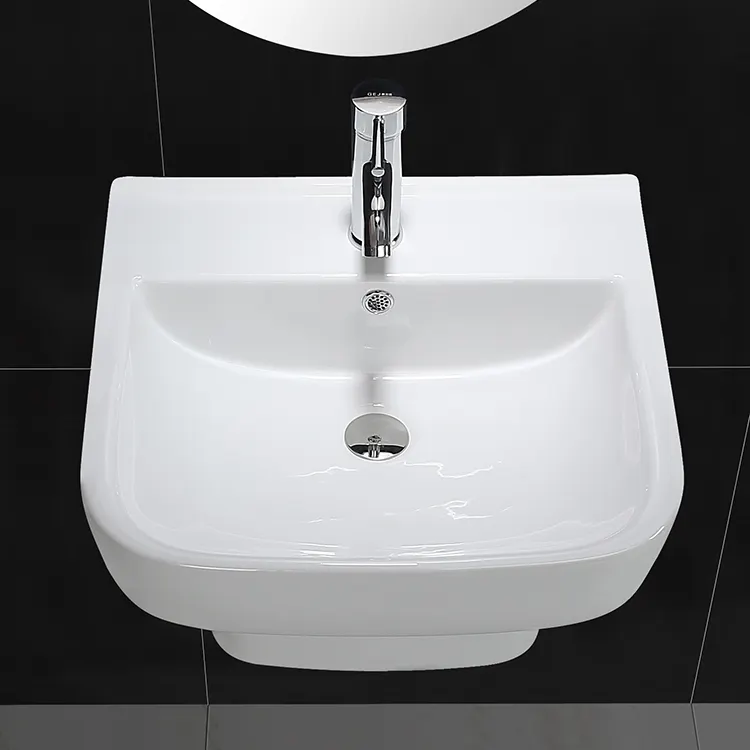 Yeni seramik lavabo avrupa tarzı banyo yıkama havzası benzersiz kaide lavabo bağlantısız küçük duvar asılı montaj lavabo