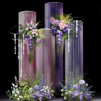 Cadre d'arche de mariage en fer forgé en métal de nouveau style avec cintre de rideau télescopique pour fond de scène et décorations de pelouse de fête