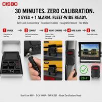 Système de vision avant et arrière CISBO C98AI-207B 7 pouces basé sur l'IA avec haut-parleur d'alarme externe et surveillance des angles morts avec alarme vocale humaine
