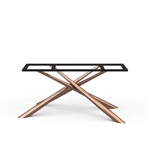 Hiện đại 47 "rõ ràng Tempered <span class=keywords><strong>Glass</strong></span> Bàn cà phê với vàng 4C thép không gỉ cơ sở-hình chữ nhật trung tâm bảng cho phòng khách - Product Image 4