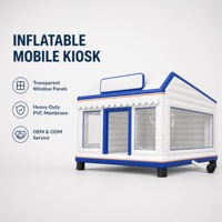 Tente mobile gonflable pop-up, kiosque publicitaire gonflable, fenêtres transparentes, souffleur, promotion des ventes en extérieur, événement commercial