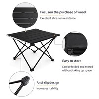 Table pliante portable Feistel, table de camping en aluminium pour pique-nique et randonnée