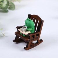 Ornement de guérison grenouille en résine pour chaise à bascule, décoration de bureau, d'ordinateur ou d'étagère, cadeau anti-stress de style japonais