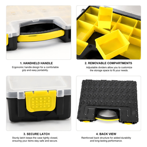 Boîte de rangement pour petites pièces en plastique PP haute résistance pour vis, clous, composants, quincaillerie, avec séparateurs amovibles - Product Image 4