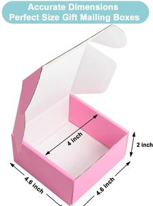 25 <b>Pack</b> Small Pink Shipping <b>Boxes</b> Corrugated Cardboard Mail Box Custom Mailer <b>Boxes</b> in 4x4x2'' for Food Jewelry Gifts Cosmetics - Product Image 3