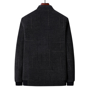 سترة رجالية كاجوال للعمل للخريف سترة بياقة قائمة من الصوف مع ميزة سريعة الجفاف وخالية من التجاعيد معطف خريف طويل عصري - Product Image 4