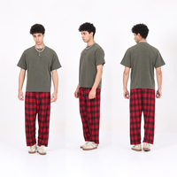 Kaos Henley Lengan Pendek Batik Vintage Kasual Bahan Waffle Tebal 325g Grosir