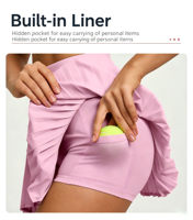 Ensemble de yoga 2 pièces pour femmes OEM, haut à manches courtes zippé et jupe-short plissée, tenue de sport pour le tennis, la course à pied et le cyclisme