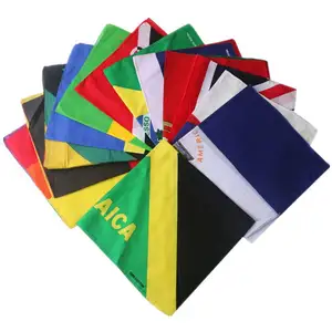 Cheap Square Bandanas Hip Hop Personality Turban Scarf Haiti American Union Jack 55*55cm Square Country Nation Flag Bandannas