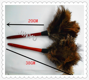 <span class=keywords><strong>Nero</strong></span> Manico Marrone Naturale Della Piuma Dello Struzzo <span class=keywords><strong>Spolverino</strong></span> - Product Image 1