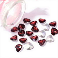Strass en verre cristal en forme de cœur de pêche pour nail art, vêtements, téléphones et accessoires DIY