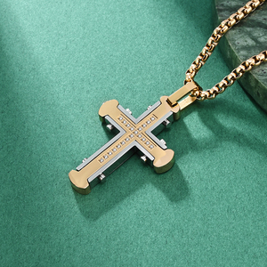 ALIN Bán Buôn Màu Đen Và Vàng Hộp <span class=keywords><strong>C</strong></span>ó Thể Điều Chỉnh Chains Chéo Khắ<span class=keywords><strong>c</strong></span> Thép Không Gỉ Dây Chuyền Trang Sứ<span class=keywords><strong>c</strong></span> Cho Nam Giới - Product Image 5