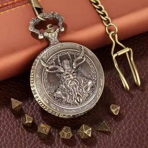 Nuevo reloj de bolsillo orco estereoscópico, carcasa de juego de rol, caja colgante de dados, caja de dados de Metal DND con juego de dados de 7 piezas - Product Image 3