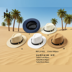 Sombrero Panamá de Sarga con Cinturón 57 58 59 cm para Hombre y Mujer, Moda para Exteriores - Product Image 3