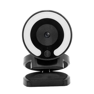 Nieuwkomers Streamen Ring Licht 1080P 30fps Webcam Hd Web Camera Led Licht Pc Camera Met Microfoon Compatibel Windows linux