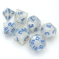 Dés à jouer DND/RPG en résine acrylique plastique polyédrique personnalisés, dragons et donjons, avec paillettes tourbillonnantes transparentes, violet et bleu, 7 pièces, Nian