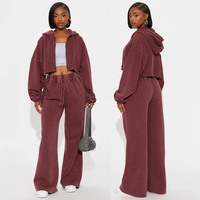 Ensemble sweat à capuche court et short vintage délavé à l'acide pour femme - Ensemble 2 pièces en coton oversize pour tenue décontractée