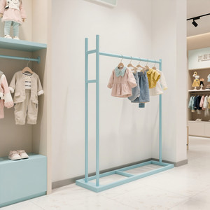 Espositore Blu in Metallo per Negozi di <span class=keywords><strong>Abbigliamento</strong></span> Femminile e Maschile, Scaffale Laterale Personalizzato per Stoccaggio - Product Image 2